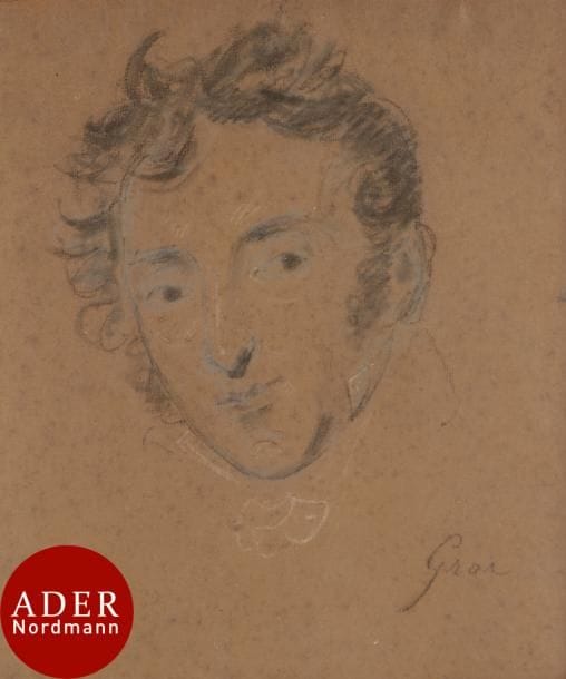 Antoine-Jean, baron GROS
(Paris 1771-Meudon 1835)
Portrait d’homme
Pierre noire, rehauts de blanc.
Signé en bas à droite.
(Insolé, piqûres).
22,7 x 22,5 cm