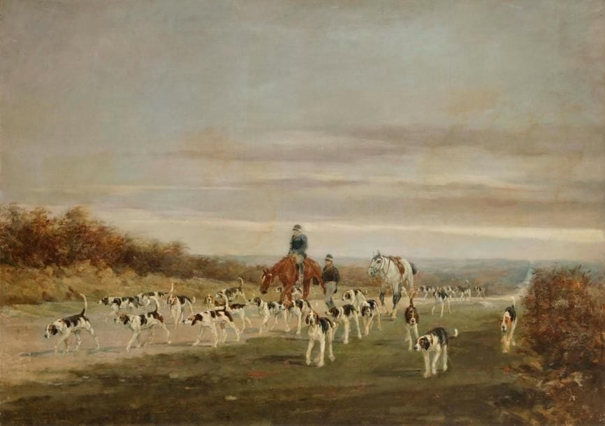 René PRINCETEAU (1843-1914)
Chasse à courre
Huile sur toile
Non signée.
73 x 100 cm

Provenance : 
Collection de Madame S., Paris.