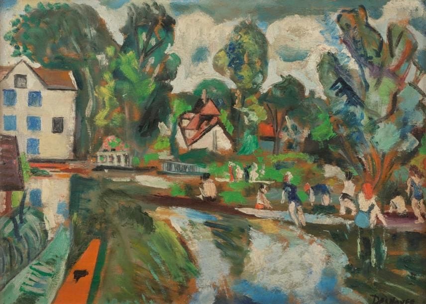 François DESNOYER (1894-1972)
Été à Montigny, 1945
Huile sur panneau.
Signée en bas à droite.
Datée au dos.
33 x 46 cm

Cette œuvre sera incluse dans le Catalogue Raisonné actuellement en préparation par Monsieur Jean-Pierre Joubert.