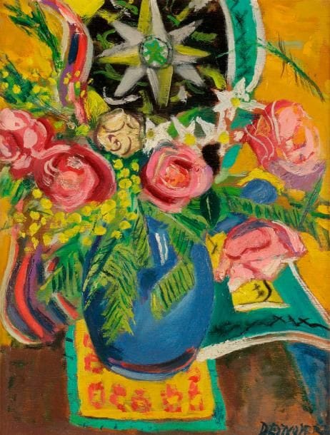 François DESNOYER (1894-1972)
Bouquet de fleurs
Huile sur panneau.
Signée en bas à droite.
38 x 29 cm

Cette œuvre sera incluse dans le Catalogue Raisonné actuellement en préparation par Monsieur Jean-Pierre Joubert.