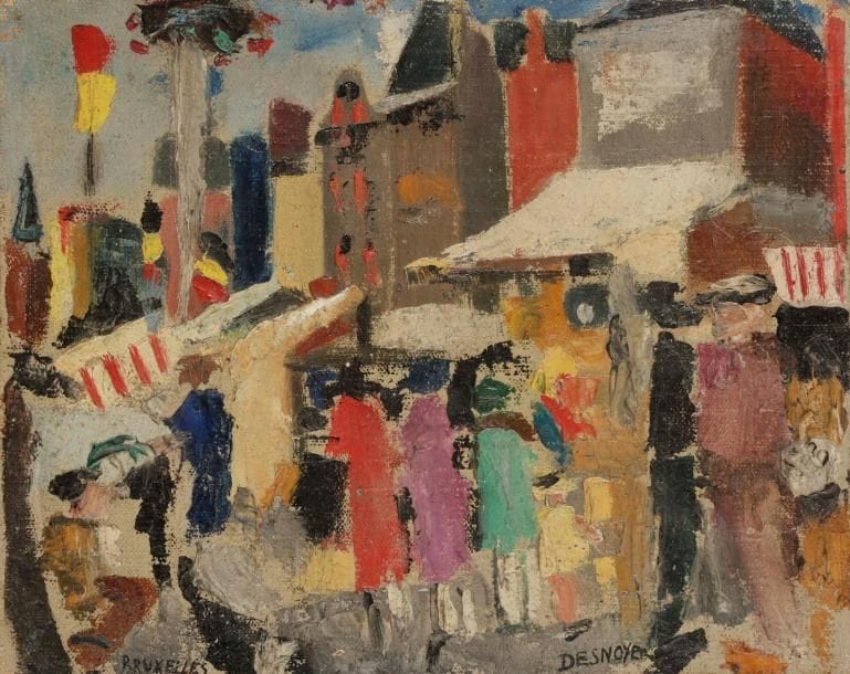 François DESNOYER (1894-1972)
Fête à Bruxelles
Huile sur carton toilé.
Signée en bas à droite.
19 x 24 cm

Cette œuvre sera incluse dans le Catalogue Raisonné actuellement en préparation par Monsieur Jean-Pierre Joubert.