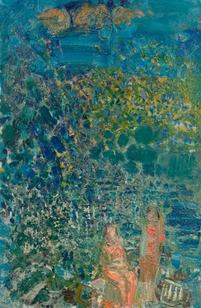 Jacob KIKOÏNE dit YANKEL (né en 1920)
Personnages au bord de l’eau
Huile sur toile.
Non signée.
88 x 61 cm