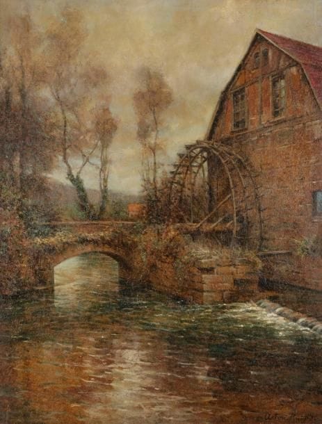 Louis Aston KNIGHT (1873-1948)
Le Moulin de Launay, Fontaine-sous-Jouy
Huile sur panneau.
Signée en bas à droite.
(Petit accident au panneau dans un angle).
116 x 89 cm