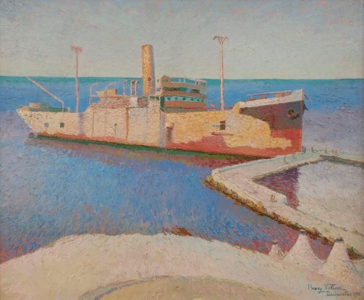 Henri VALENSI (1883-1960)
Dardanelles
Huile sur toile
Signée en bas à droite et datée 1915
38 x 46 cm