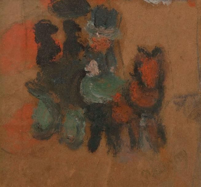 Jean Puni dit POUGNY (1892-1956)
L’Attelage
Huile sur papier.
Porte le timbre de la signature en bas à droite.
6.5 x 7 cm

Provenance : 
Ancienne collection Pierre Renevey.