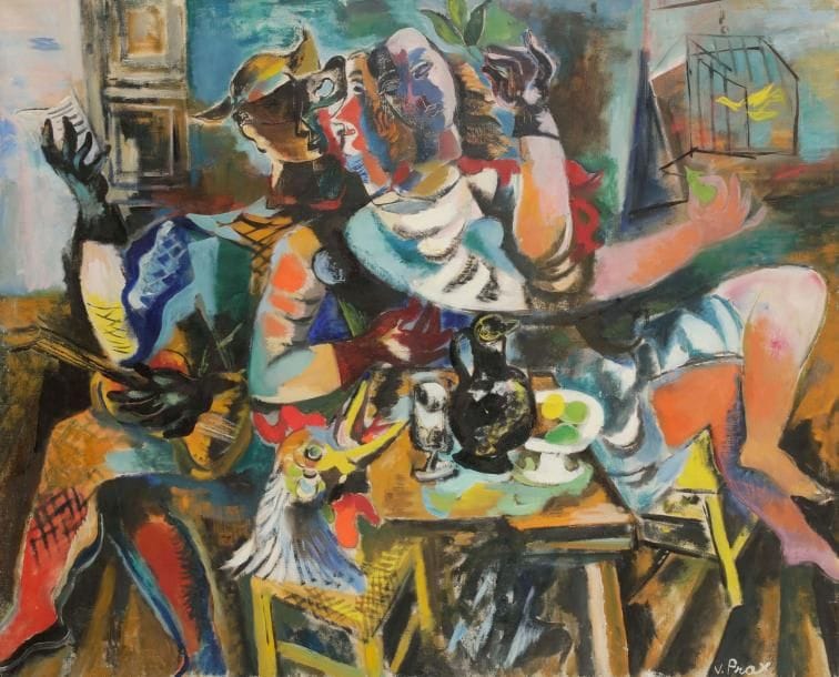 Valentine PRAX (1897-1981)
La Joie de vivre
Huile sur toile.
Signée en bas à droite.
81 x 100 cm
