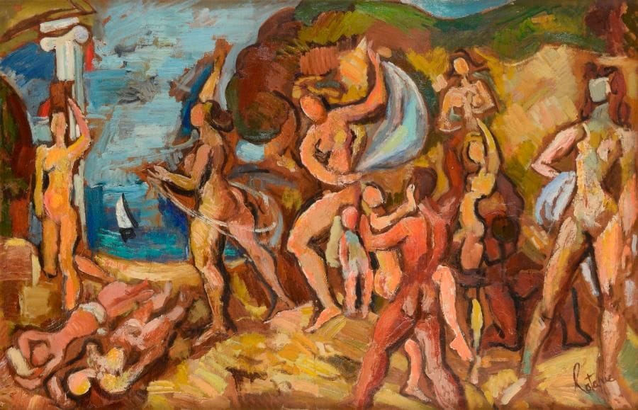 Louis LATAPIE (1891-1972)
Scène antique, 1935
Huile sur toile.
Signée en bas à droite.
Signée et datée au dos.
65 x 100 cm

Un certificat de Madame Laure Latapie sera remis à l’acquéreur.