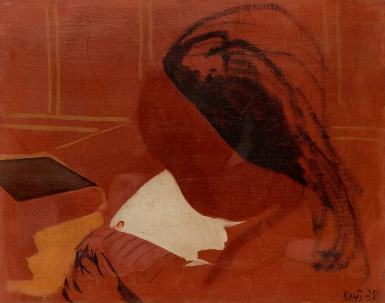 Francisco BORES (1898-1972)
Le Livre de contes, 1937
Huile sur toile.
Signée et datée en bas à droite.
38 x 46 cm

Provenance : 
Galerie Simon, Paris, n° inventaire 0885 (fragment d’étiquette au dos).

Bibliographie : 
Hélène Dechanet, Francisco Borès: catalogue raisonné de l’œuvre peint, Madrid, Museo Nacional Centro de Arte Reina Sofia : Telefónica, 2003, reproduit p. 324.