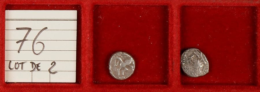 GAULE.
LOT de 2 monnaies des Allobroges (région de Grenoble) en argent (2,28g et 2,27g), type au cheval. 
TB
