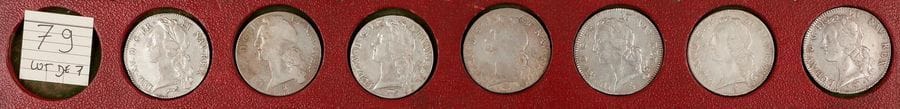 LOUIS XV (1715-1774).
LOT de 7 écus au bandeau. 
D.1680 
B à TB