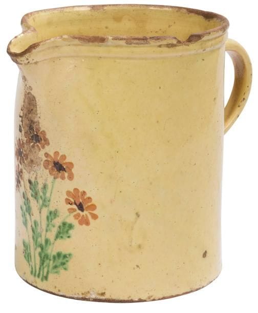 Savoie, XIXe - XXe siècle
Pot jura à fond crème, à décor d’un bouquet de fleurs.
Usures d’usage
Hauteur : 25 cm