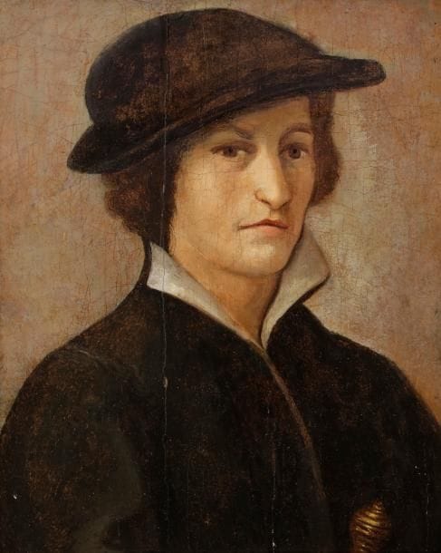 Dans le goût d’Andrea del SARTO
Portrait d’homme 
Panneau
33,5 x 27,5 cm
