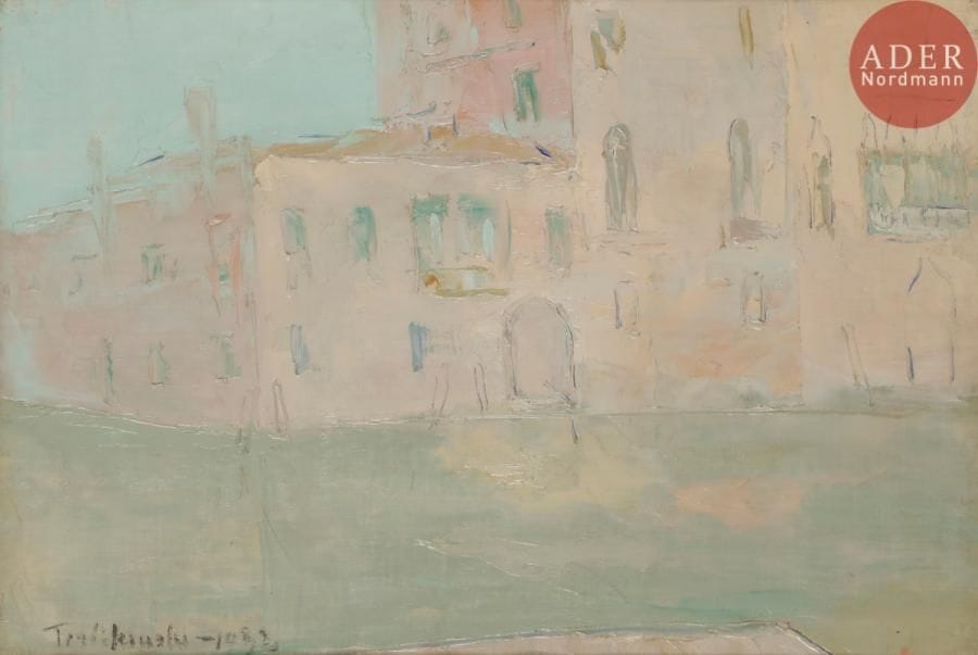 Vladimir TERLIKOWSKI (1873 - 1951)
Canal à Venise, 1932
Huile sur toile.
Signée et datée en bas à gauche.
Porte au dos de la toile ainsi que sur le châssis un cachet circulaire des douanes Exposition - Douanes Paris.
38 x 55 cm

Владимир ТЕРЛИКОВСКИЙ (1873 - 1951)
Венеция. Канал. 1932
Холст, масло.
Подпись и дата внизу слева.
На обороте полотна и на подрамнике круглая печать таможни : Exposition - Douanes Paris.
38 х 55 см