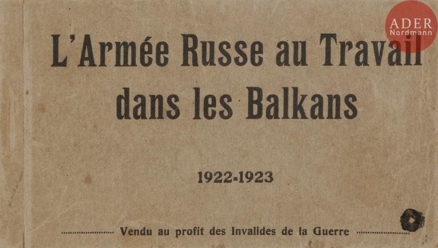 L’Armée Russe au Travail dans les Balkans. 1922 -  1923.
Album de cartes postales. Édition Thill. Bruxelles. [1923].
L’album comporte des photographies des chefs de l’armée en exil ainsi que des scènes de la vie quotidienne des diverses unités en émigration.
Les unités russes sur les fronts de France et de Macédoine 1916 - 1918
Paris, édition de l’Union des officiers ayant participé à la guerre sur le front français, 1933. 247, [8] pp., 2 ff. d’illustrations.

L’Armée Russe au Travail dans les Balkans [Русская армия на работах на Балканах]. 1922- 1923.
Альбом открыток. Издательство Thill. Брюссель. [1923].
В альбоме представлены фотографии командующих Русской армией в изгнании, а также сцены из повседневной жизни подразделений русской армии в эмиграции.
Русские отряды на французском и македонском фронтах 1916-1918 г.г.
Париж: Издание Союза Офицеров участников войны на французском фронте, 1933. 247, [8] c., 2 л. ил.