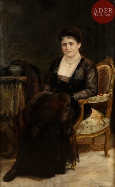 Nikolai Kornilievitch BODAREVSKY (1850 - 1921)
Portrait d’Alissa Yakovlevna Soloveitchik, 1917
Huile sur toile.
Signée et datée en bas à droite.
148 x 92 cm

A. Y. Soloveitchik (1870 - ?) née Glazer. Elle a épousé Mikhaïl Albertovitch Soloveitchik le 19 mai 1898 à Odessa. Après la révolution, elle a émigré en Angleterre avec son fils Georges.

Николай Корнилиевич БОДАРЕВСКИЙ (1850 - 1921)
Портрет Алисы Яковлевны Соловейчик, 1917
Холст, масло.
Подпись и дата внизу справа.
148 х 92 см
Алиса Яковлевна (1870 -?) урожд. Глазер, вышла замуж за Михаила Альбертовича Соловейчика 19 мая 1898 г. в Одессе. После революции с сыном Георгием (1902 - 1982) эмигрировала в Великобританию.