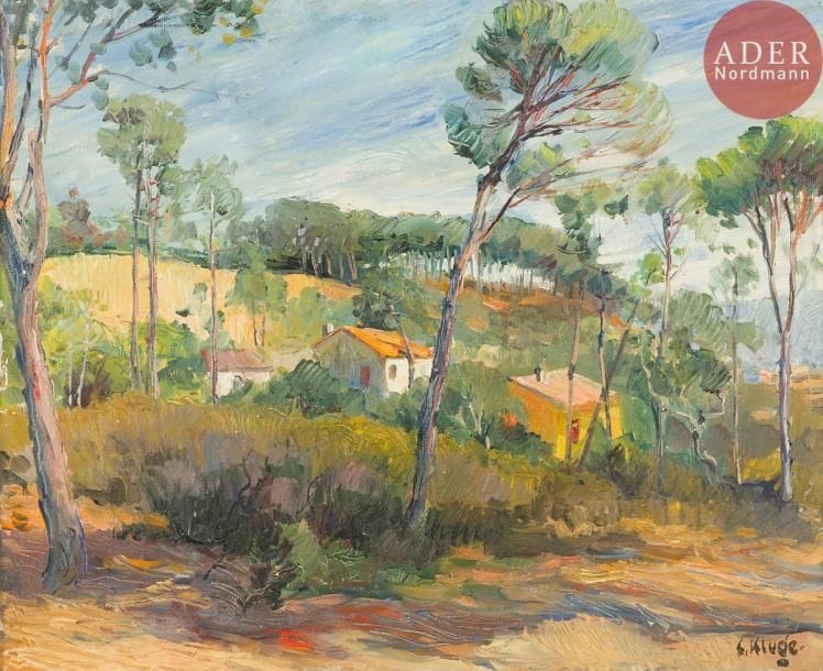 Constantin KLUGE (1912 - 2003)
Paysage du Sud
Huile sur toile.
Signée en bas à droite.
54 x 65 cm
Restauration.

Константин Константинович КЛУГЕ (1912 - 2003)
Южный пейзаж
Холст, масло.
Подпись внизу справа.
54 х 65 см
Реставрации.
