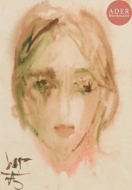 Youri Iossifovitch GALETZKY (né en 1944)
Portrait féminin, 1975
Aquarelle.
Monogrammée et datée en bas à gauche.
40 x 32 cm

Юрий Иосифович ГАЛЕЦКИЙ (род. в 1944 г.)
Женская голова. 1975
Бумага, акварель.
Монограмма и дата внизу слева.
40 х 32 см