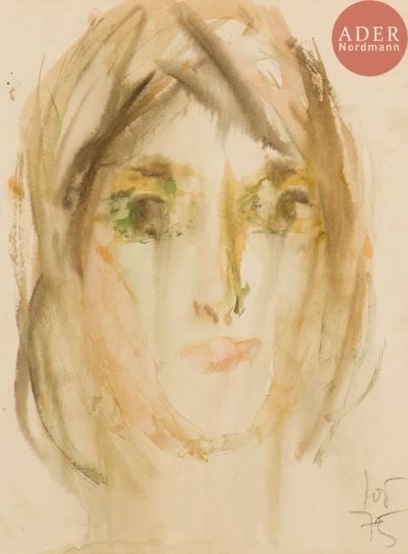 Youri Iossifovitch GALETZKY (né en 1944)
Portrait féminin, 1975
Aquarelle.
Monogrammée et datée en bas à droite.
37 x 27 cm

Юрий Иосифович ГАЛЕЦКИЙ (род. в 1944 г.)
Женская голова. 1975
Бумага, акварель.
Монограмма и дата внизу справа.
37 х 27 см