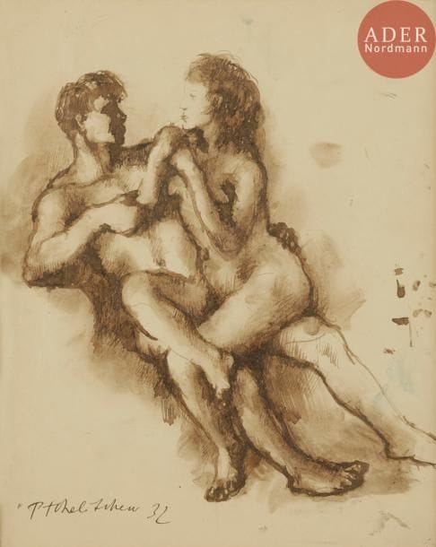 Pavel Fédorovitch TCHÉLITCHEW (1898 - 1957)
Le Couple, 1932
Encre et lavis d’encre.
Signé et daté en bas à gauche.
25,5 x 20 cm
Provenance : Collection Georges Bemberg

Павел Федорович ЧЕЛИЩЕВ (1898 - 1957)
Пара, 1932
Бумага, чернила и чернильная акварель.
Подпись и дата внизу слева.
25,5 х 20 см
Провенанс : Коллекция Жоржа Бемберга.