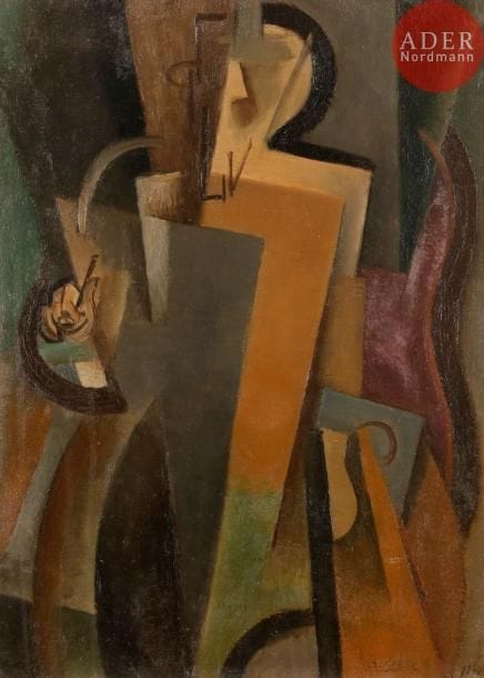 Youla CHAPOVAL (1919-1951)
Personnage à la main, 1947
Huile sur toile.
Signée et datée en bas à droite.
Datée au dos.
46 x 33 cm

Exposition : 
Youla Chapoval, Musée de Villeneuve-d’Ascq, mars-mai 1991, n°10, reproduit au catalogue p. 23.

Bibliographie : 
Evelyne et Marie-Laure Moisset, Chapoval, Catalogue Raisonné de l’œuvre peint, Faenza, Les Éditions de l’Amateur, 2015, n°220, reproduit p. 181. 

Nous remercions Mesdames Evelyne et Marie-Laure Moisset pour les informations qu’elles nous ont transmises.