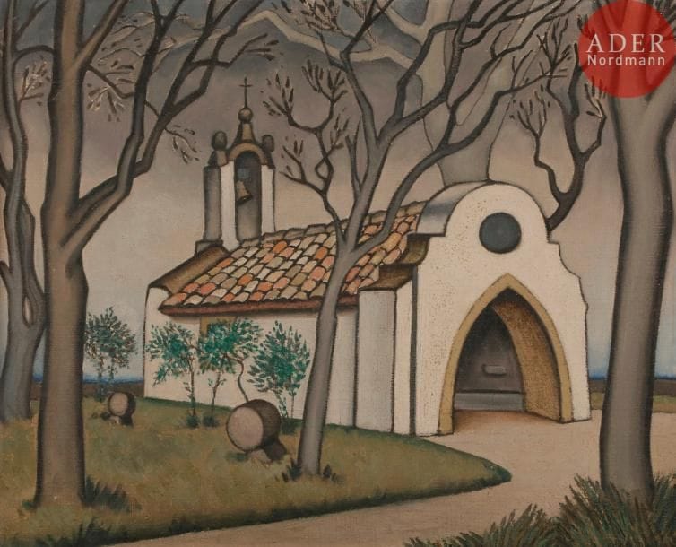 *Félix DEL MARLE (1889-1952)
Pays basque, Urrugne, la Chapelle Socorricoa, 1932
Huile sur toile.
Signée en bas à droite.
Signée, datée et titrée « La chapelle de Secoricoa » au dos.
65 x 81 cm

Provenance :
Collection Madame Polly Robinson Wright, amie de l’artiste, Philadelphia, états-Unis.

5.5% de frais additionnels au titre de la taxe à l’importation temporaire