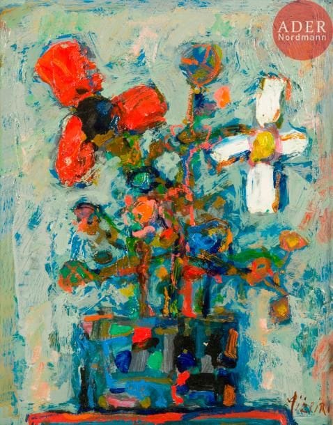 Paul AIZPIRI (1919-2016)
Vase de fleurs
Huile sur toile.
Signée en bas à droite.
41 x 33 cm

Provenance :
Collection de Madame X, Paris 16e.