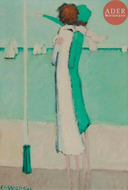 Jean-Pierre CASSIGNEUL (né en 1935)
Deauville, élégante en bord de mer
Huile sur carton.
Signée en bas à gauche.
55 x 38 cm

Un certificat de Monsieur Jean-Pierre Cassigneul sera remis à l’acquéreur.