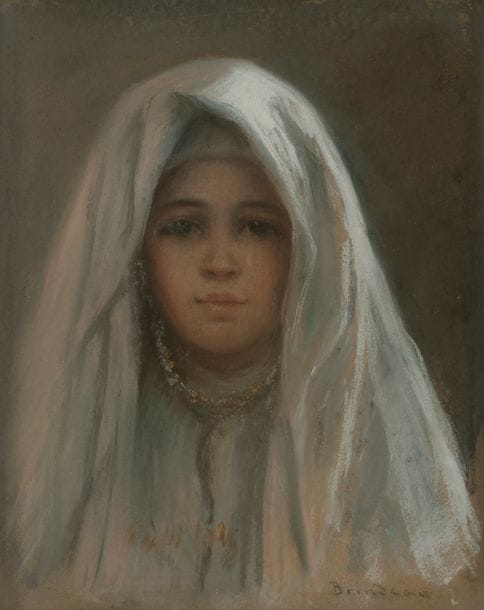 Édouard BRINDEAU DE JARNY (1867 - 1943)
Jeune fille au voile blanc
Pastel.
Signé en bas à droite.
44 x 35,5 cm