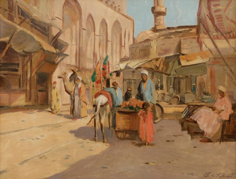 Charles DE SAINT-AMAND (né en 1948)
Rue animée au Caire
Huile sur panneau.
Signée et située en bas à droite.
59 x 45 cm