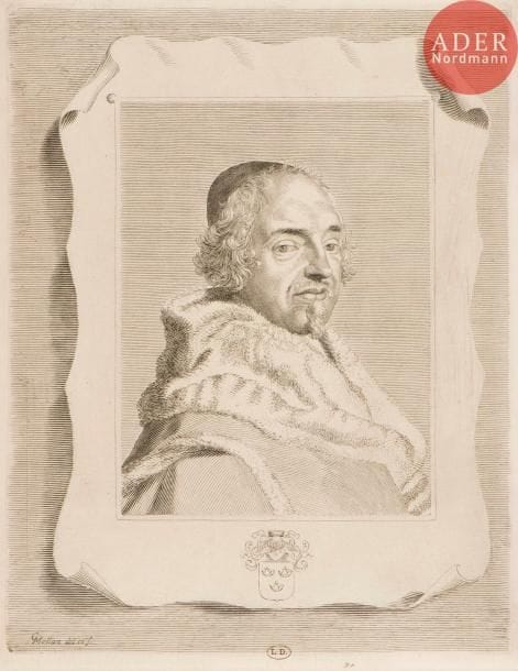 Claude Mellan (1598-1688)
François-Théodore de Nesmond. 1661. Burin. 250 x 320. Préaud 183. Très belle et fraîche épreuve. Petites marges. Ex-coll. L. Delteil (Lugt 1723).