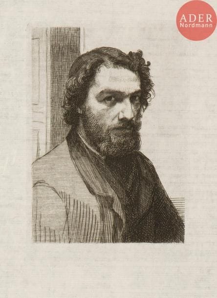 Félix Bracquemond (1833-1914)
Edmond et Jules de Goncourt ; Alphonse Legros ; Louis Martinet, inspecteur des Beaux-Arts ; Eug. Fromentin. Eau-forte. Formats divers. Beraldi 53, 73 ; I.F.F. 439 et non décrit. Très belles épreuves, 3 sur vergé, la 2e sur japon, antérieure au tirage Cadart. Rousseurs claires à certaines. Toutes marges. Ens. 4 p.