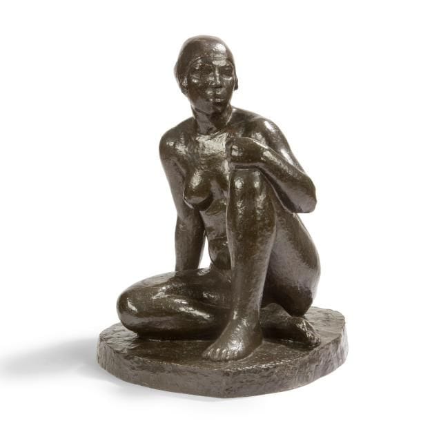 CHARLES BIGONET (1877-1931)

Zohra, femme arabe accroupie, le modèle conçu vers [1922/24], le plâtre présenté au Salon des Tuileries, Paris, 1924
Sculpture. 
Épreuve en bronze patiné brun foncé nuancé. 
Fonte d’édition ancienne du début des années 1920.
Signée C. BIGONET et porte le cachet de fondeur Cire Perdue SIOT sur la base. 
42 x 34,5 x 35 cm

Provenance :
Collection particulière, Sens.

Bibliographie : 
- Charles Bigonet sculpteur orientaliste - Henri Bouchard, éditions Albert Lévy, Paris, 1933. Modèle en pierre reproduit planche X (de face) et reproduit planche XI (de profil).
- Art et Décoration – Août 1924. Le modèle en plâtre reproduit page 50 dans un article consacré au Salon des Tuileries de 1924. 
