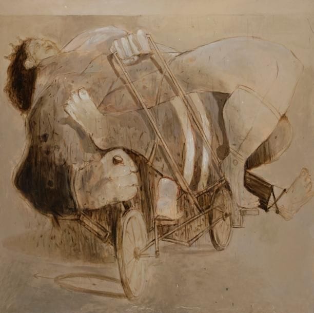 Mohamed LEKLETI [marocain] (né en 1965)

La Mariée
Huile sur toile.
Signée et titrée au dos.
100?x?100?cm