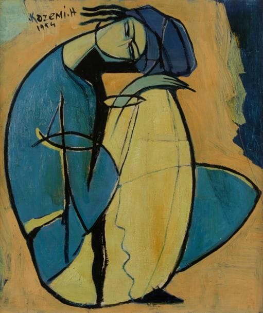 Hossein KAZEMI [iranien] (1924-1996)

La Méditation, 1954
Huile sur isorel.
Signée et datée en haut à gauche.
Signée et titrée au dos.
60?x?50?cm

Provenance?:
Acquis directement par l’actuel propriétaire à l’artiste.