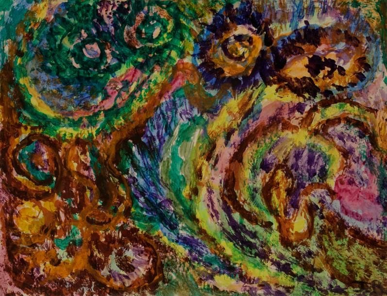 Jean RAINE (1927-1986)

Pulpe d’abondance, 1969
Huile sur papier contrecollé sur isorel.
Monogrammée en bas à droite.
Titrée et datée au dos sur une étiquette portant le timbre de l’atelier.
47.5?x?61.5?cm