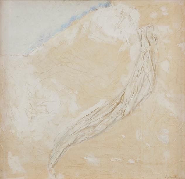 Claude BELLEGARDE (né en 1927)

Résurgence - Achrome, Temps F, 1957
Technique mixte et papier froissé encollé sur panneau.
Signée et datée en bas à droite.
Signée au dos.
59?x?61?cm