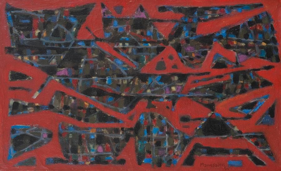 Alfred MANESSIER (1911-1993)

La Terreur des chats, 1950
Huile sur toile.
Signée et datée en bas à droite
37.5?x?61?cm

Provenance?:
- Collection personnelle Alfred Manessier.
- Collection Philippe Leclercq, industriel textile, acquis directement à l’artiste.
- Par descendance.
- Collection particulière, Paris.