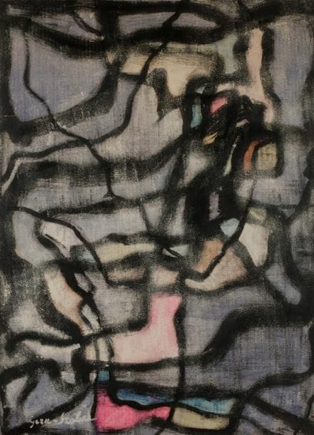 Geza SZOBEL [hongrois] (1905-1963)

Lumières vagabondes
Huile et technique mixte sur panneau.
Signée en bas à gauche.
Titrée au dos.
100?x?73?cm