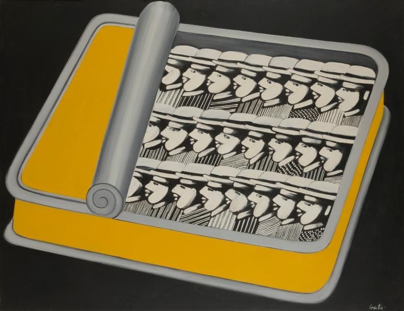 Yannis GAITIS [grec] (1923-1984)

Les Hommes à l’huile, 1969
Huile sur toile.
Signée en bas à droite.
Signée, datée et titrée au dos.
114?x?146?cm
