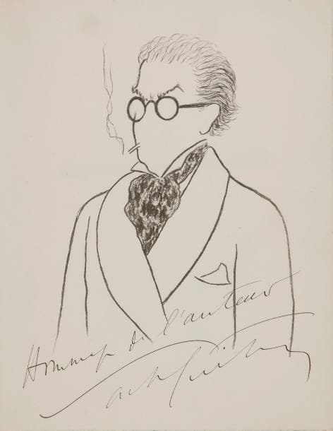 Sacha GUITRY Elles et Toi (Raoul Solar, 1946) ; in?4, en feuilles sous couv impr, sous emboîtage d’éditeur
   Édition originale en fac-similé du manuscrit illustré, un des 300 exemplaires sur pur fil à la forme de Johannot (n° 249), avec envoi autographe signé de Guitry sous son portrait : « Hommage de l’auteur Sacha Guitry »
