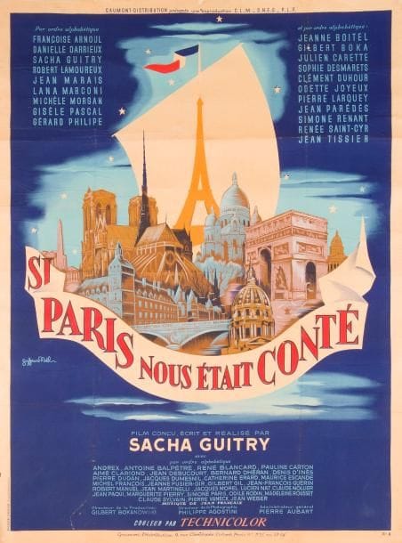 Sacha GUITRY Si Paris nous était conté (Raoul Solar, 1956) In?fol, reliure d’éditeur basane maroquinée rouge avec titre en lettres dorées sur le plat sup
   Édition originale, exemplaire n° LIV (un des 59 marqués de V à LXIII) sur Vélin d’Arches filigrané, à la forme, signé par l’auteur, et enrichi de deux documents historiques (LAS de Charles Garnier, 29 juillet 1891 à en-tête des Travaux du Nouvel Opéra ; et expédition de nomination à la capitainerie du Louvre, 1716)

