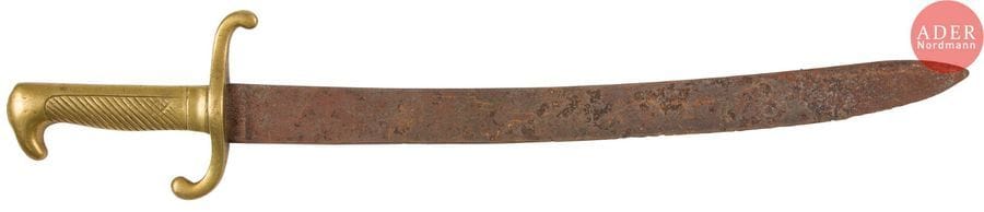 Glaive de fascine prussien
Monture en laiton, garde à deux quillons en « S », matriculé « 6 G.A.2.22 ». Lame en mauvais état. 
A.B.E. S.F. Vers 1870. 