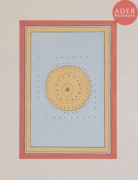 MICHAUX (Henri).
Fille de la montagne.
S.l. : Marchant Ducel, 1984. — In-8, 197 x 161 : (1 f. blanc), 19 pp., (5 ff. 2 derniers blancs), couverture avec étiquette imprimée collée sur le premier plat. En feuilles, couverture rempliée. 
Édition originale tirée à seulement 60 exemplaires sur papier main des moulins de Larroque, signés par l’auteur, illustrée de 4 peintures tantriques du Rajasthan à pleine page.
Exemplaire parfaitement conservé malgré le dos de la couverture éclairci.
