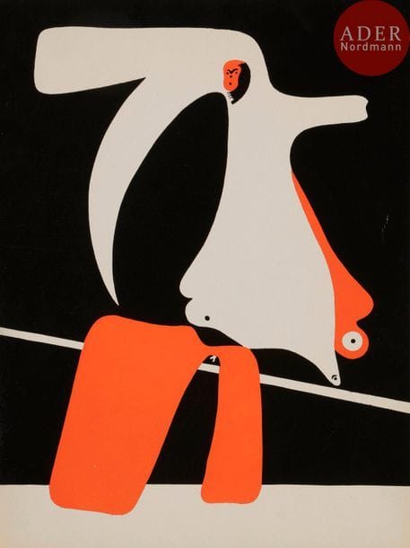[MIRÓ (Joan)].
Cahiers d’art. 1-4. 9e année 1934.
Paris : Cahiers d’art, 1934. — In-4, 312 x 244. Demi-toile orange à coins, à la bradel, dos lisse (reliure de l’époque).
Un des numéros des Cahiers d’art les plus recherchés, paru en 1909, portant en grande partie sur Joan MIRÓ, mais également Chagall et Fernand Léger.
Il comprend de nombreuses reproductions et photographies en noir, mais surtout deux pochoirs sur vélin hors texte de MIRÓ.
Exemplaire très bien conservé.

On joint en reliure identique :
- Cahiers d’art. Art contemporain : Allemagne, Angleterre, États-Unis. N°1-2, 1938. 