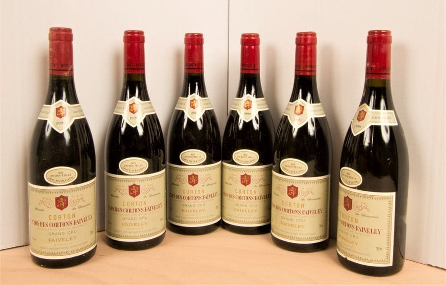 6 B CORTON CLOS DES CORTONS (Grand Cru) (Caisse Bois légèrement sale), Faiveley, 1999