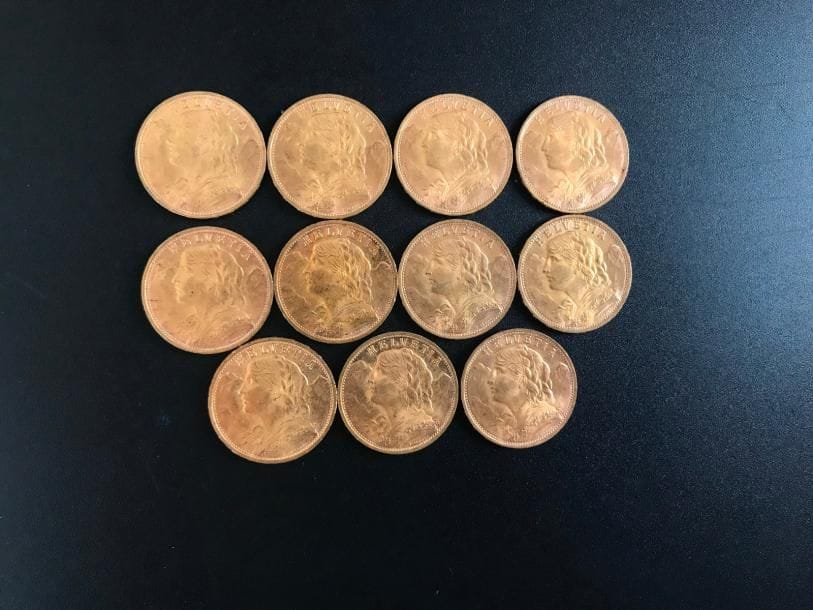 11 pièces de 20 Francs suisse. Type Helvetia

Frais acheteur : 8% HT