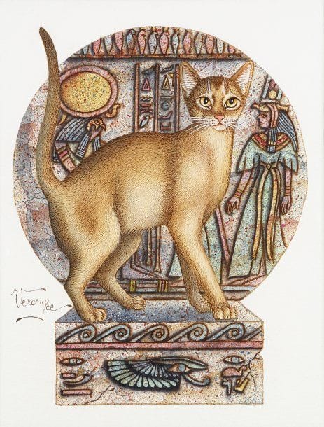 Bernard VERCRUYCE ( Né en 1949)
Tiyi.Gouache et acrylique..Signée à gauche vers le milieu. .32,5 x 24,5 cm.