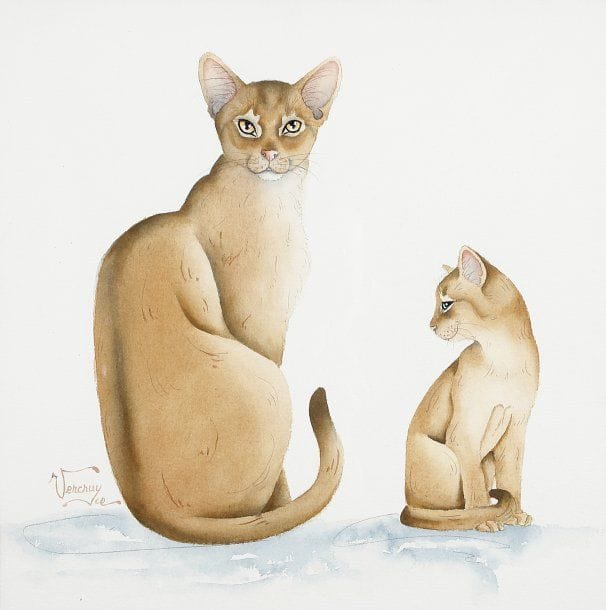 Bertrand VERCRUYCE ( Né en 1949)
Etude d'Abyssin.Aquarelle et crayon.Signée en bas à gauche..33 x 33 cm.