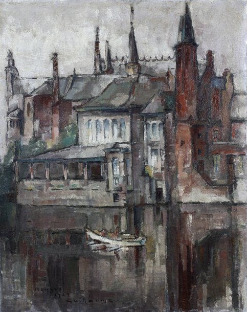 Victor GUILLAUME (1880-1942)
Bruges, 1929.Huile sur toile..Signée, datée et située en bas à gauche..82 x 65 cm.