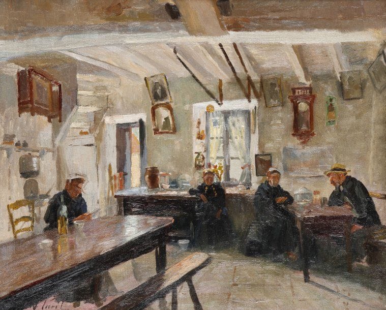 Elie Anatole PAVIL (1873-1944)
Intérieur à Catoire .Huile sur toile..Signée en bas à gauche..38 x 46 cm.